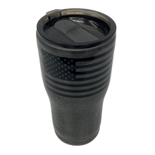 Load image into Gallery viewer, 20 oz. Gray Hammered Metal American Flag Tumbler