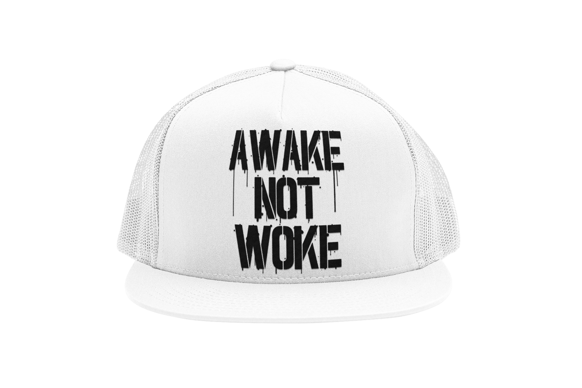 Awake Not Woke Trucker Hat Crusader Outlet