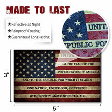 Load image into Gallery viewer, Worn American Flag Pledge of Allegiance Decal (Pack of 3)