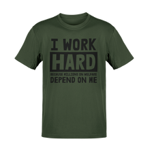 Load image into Gallery viewer, I Work Hard Welfare Tee
