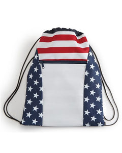 American Flag Drawstring Bag