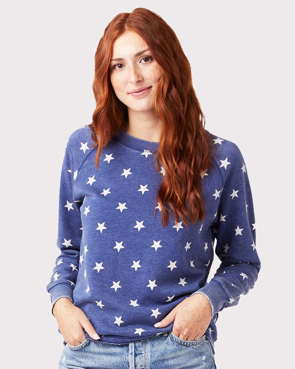 Women s Navy Stars Sweatshirt Crusader Outlet
