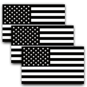 American Flag Black and White Decal (Pack of 3)
