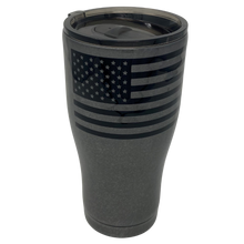 Load image into Gallery viewer, 30 oz. Gray Hammered Metal American Flag Tumbler