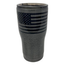 Load image into Gallery viewer, 20 oz. Gray Hammered Metal American Flag Tumbler
