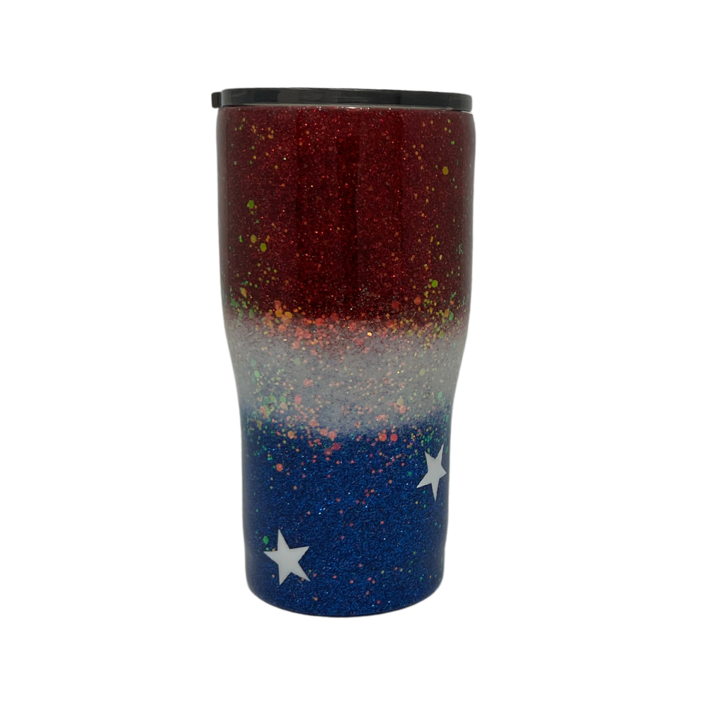 20 oz. Stars and Stripes Glitter Tumbler