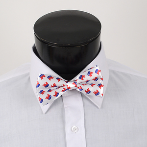 Republican Banded Bowtie - White