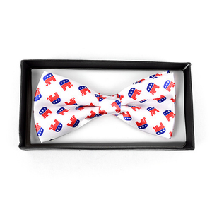 Republican Banded Bowtie - White