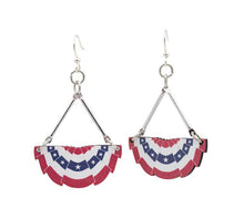 Load image into Gallery viewer, USA Pleated Fan Flag Earrings