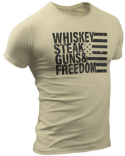 Load image into Gallery viewer, Whiskey Steak Guns &amp; Freedom Tee