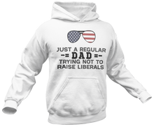 Load image into Gallery viewer, Just a Regular Dad Trying Not To Raise Liberals Hoodie