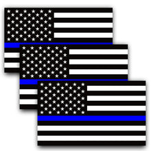 Load image into Gallery viewer, Thin Blue Line USA Flag Decal (Pack of 3)