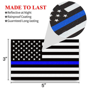 Thin Blue Line USA Flag Decal (Pack of 3)