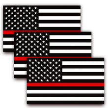 Load image into Gallery viewer, Thin Red Line USA Flag Decal (Pack of 3)