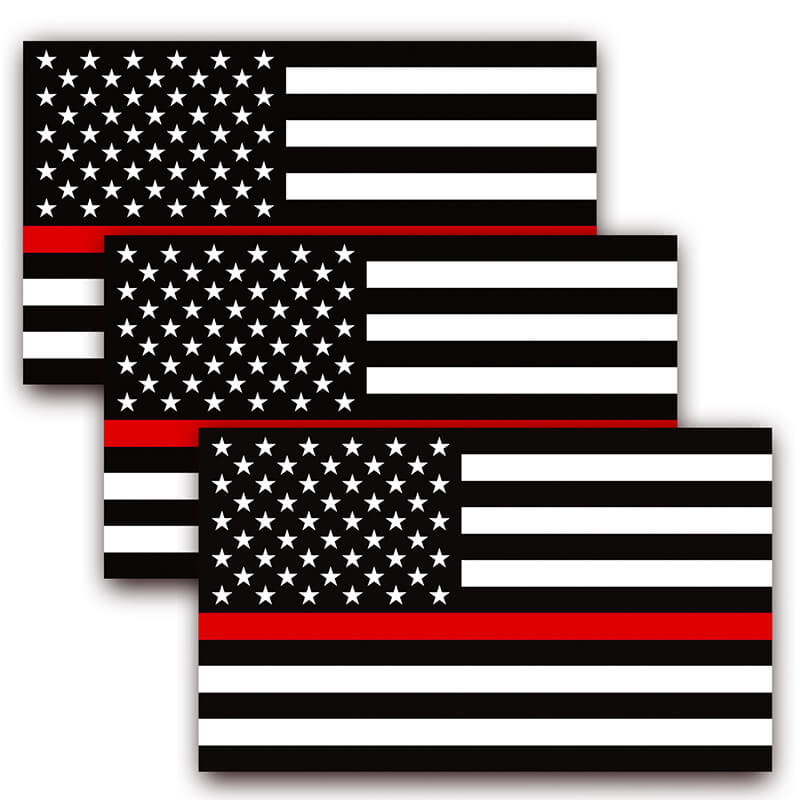 Thin Red Line USA Flag Decal (Pack of 3)