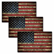 Load image into Gallery viewer, Worn American Flag Pledge of Allegiance Decal (Pack of 3)
